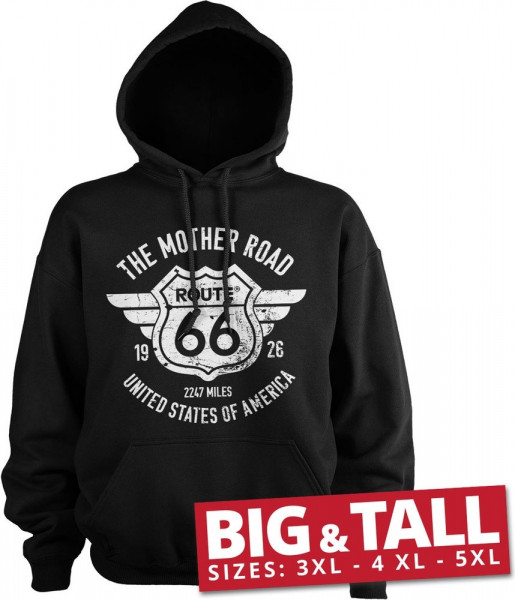 Route 66 The Mother Road Big & Tall Hoodie Black