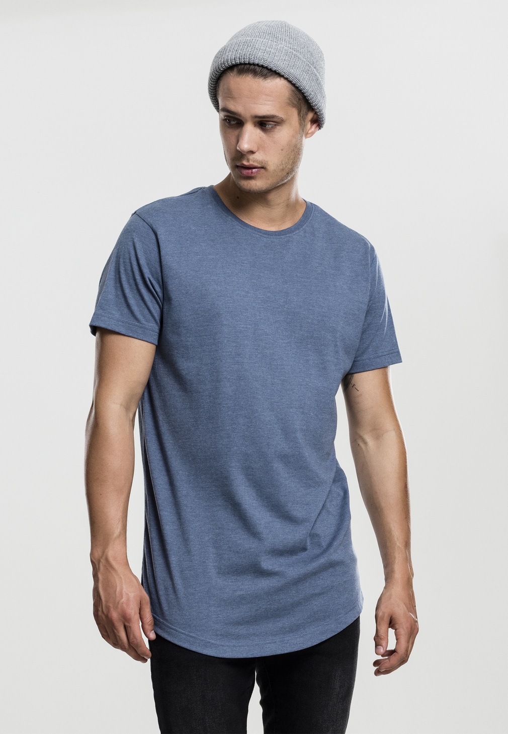 Urban Classics T-Shirt Shaped Melange Long Tee Stone Blue | T-Shirts / Tops  | Men | Lifestyle