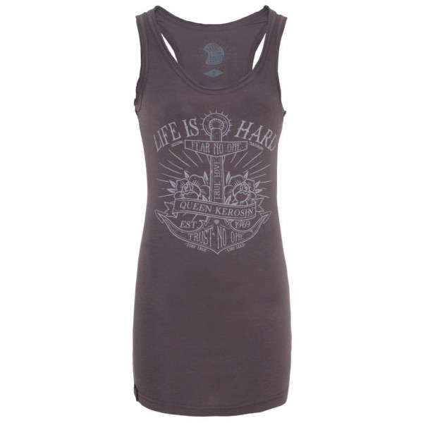 King Kerosin Female Shirt Life is Hard Longtop Anthra