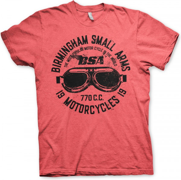 BSA Birmingham Small Arms Goggles T-Shirt Red-Heather