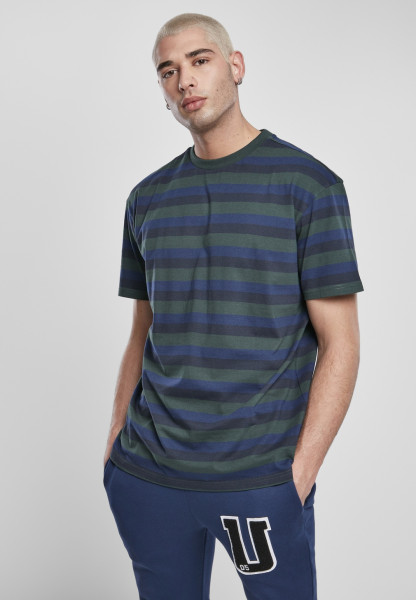 Urban Classics T-Shirt College Stripe Tee Bottlegreen/Midnightnavy