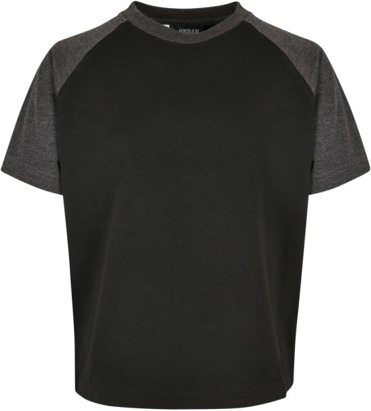 Urban Classics Jungen T-Shirt Boys Raglan Contrast Tee Black/Charcoal