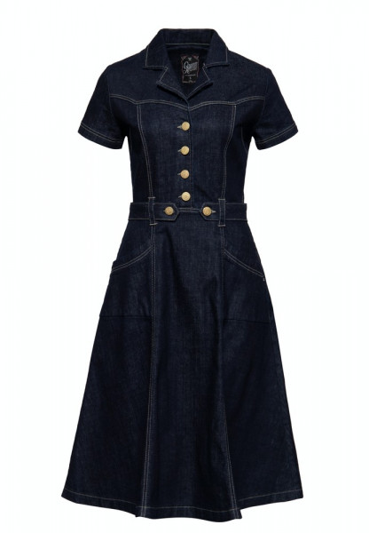 Queen Kerosin Western Swing Kleid QKU26008 Denim