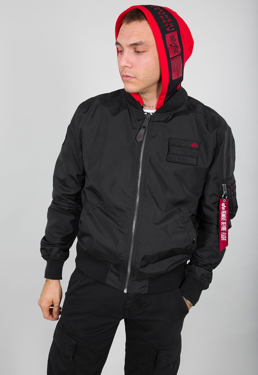 Alpha Industries Ma 1 Tt Hood Custom Jacke Black Jackets Men Lifestyle Kustom Kult De