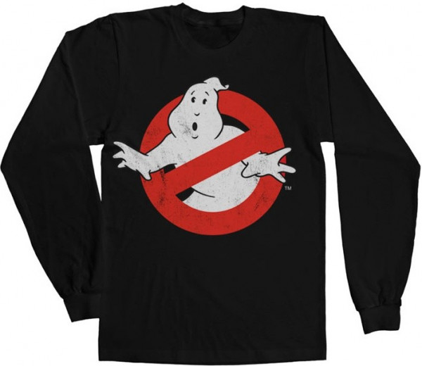 Ghostbusters Distressed Logo LS T-Shirt Black
