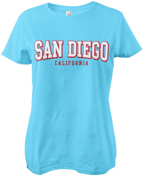 San Diego California Girly Tee Damen T-Shirt Skyblue