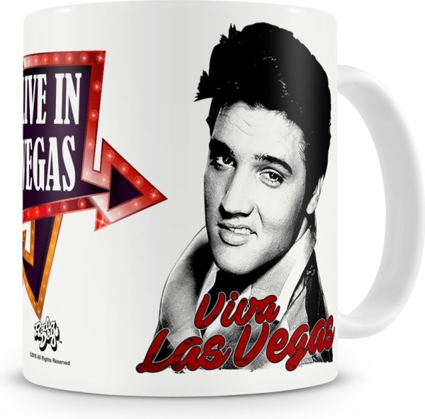 Elvis Presley Live In Vegas Coffee Mug Kaffeebecher White