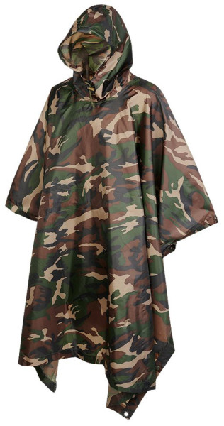 Brandit Jacke Ripstop Poncho in Woodland