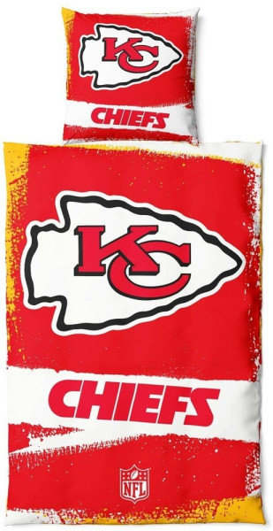 Kansas City Chiefs Bettwäsche-Set RAW American Football NFL Rot-135x200 + 80x80cm