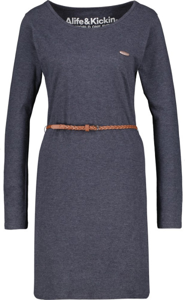 Alife & Kickin Damen Sommerkleid EllinAK A Longsleeve Dress Marine Melange