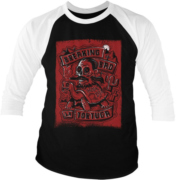 Breaking Bad La Tortuga Hola Death Baseball 3/4 Sleeve Tee Longsleeve White-Black