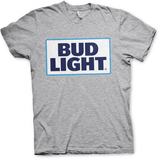 Budweiser Bud Light Logo T-Shirt Heather-Grey