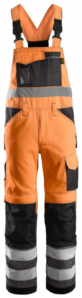 Snickers Hi-Vis Arbeitslatzhose, Kl. 2, EN 14404, 20471 HV-Orange-Anthrazit