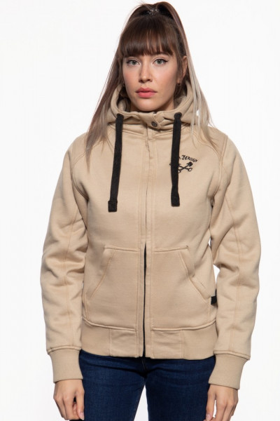 Queen Kerosin Sweatjacke mit separatem Softshell-Innenfutter QK4216131194 Beige