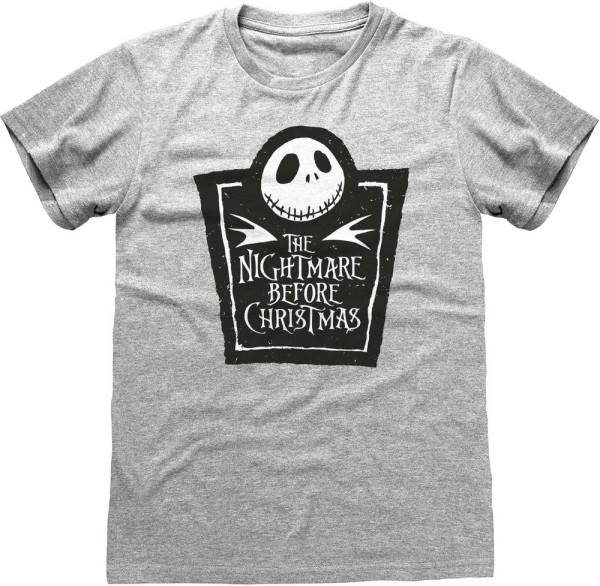 Nightmare Before Christmas - Box Logo T-Shirt Heather Grey