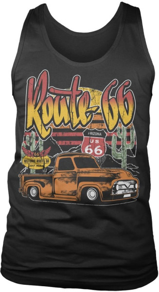 Route 66 - Arizona Pick-Up Tank Top T-Shirt Black