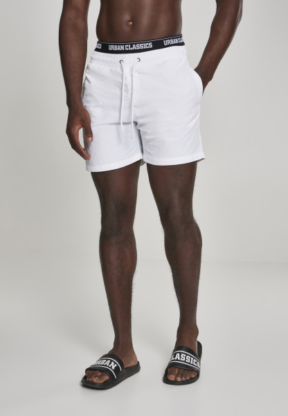 Urban Classics Badehose Two in One Swim Shorts White/Black/White