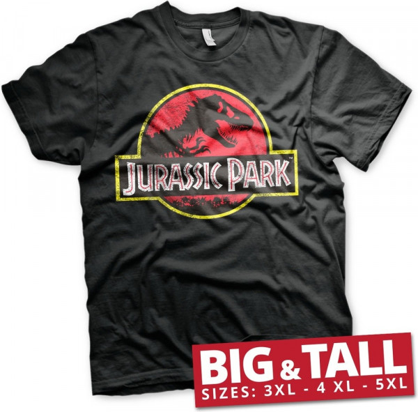 Jurassic Park Distressed Logo Big & Tall T-Shirt Black