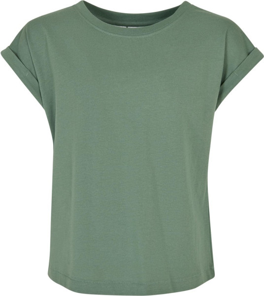 Urban Classics Mädchen T-Shirt Girls Organic Extrended Shoulder Tee Salvia