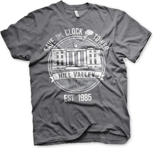 Back to the Future Save The Clock Tower T-Shirt Dark-Grey