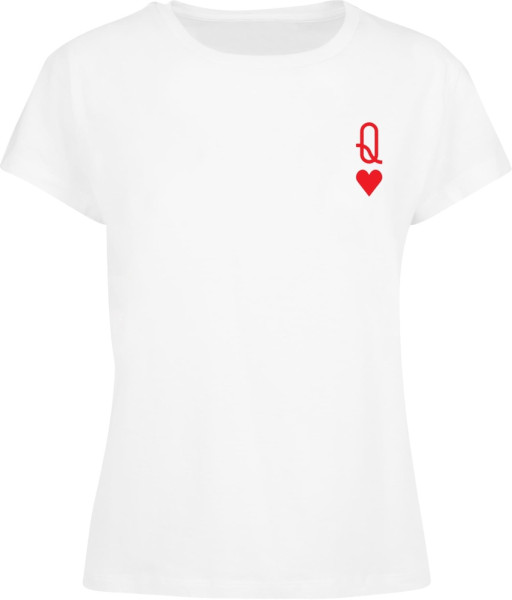 Merchcode Damen Ladies Hugs & Love Queen of Hearts Box Tee MP5012552