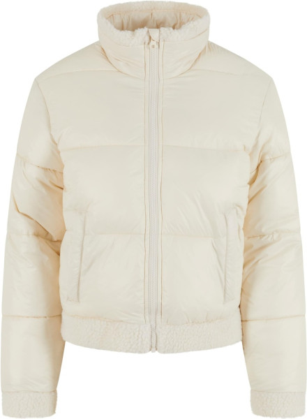 Urban Classics Damen Jacke Ladies Recycled Shiny Puffer Sherpa Jacket TB7074