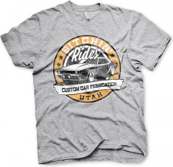 Bitchin' Rides Utah T-Shirt Heather-Grey