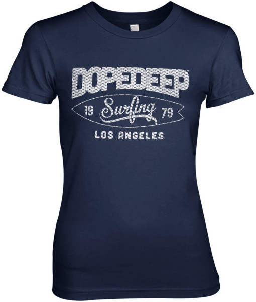 Dope & Deep Los Angeles Surfing Girly Tee Damen T-Shirt Navy
