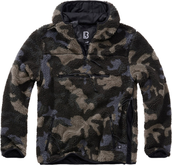 Brandit Hoody / Sweatshirt Teddyfleece Worker Pullover in Darkcamo