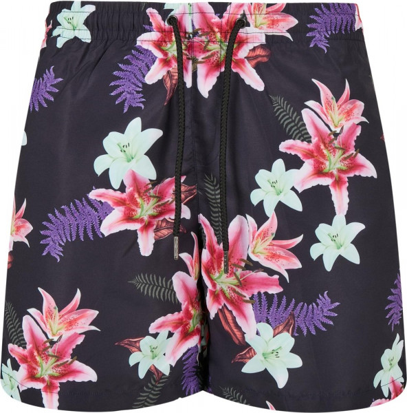 Urban Classics Pattern Swim Shorts Dark Jungle Aop