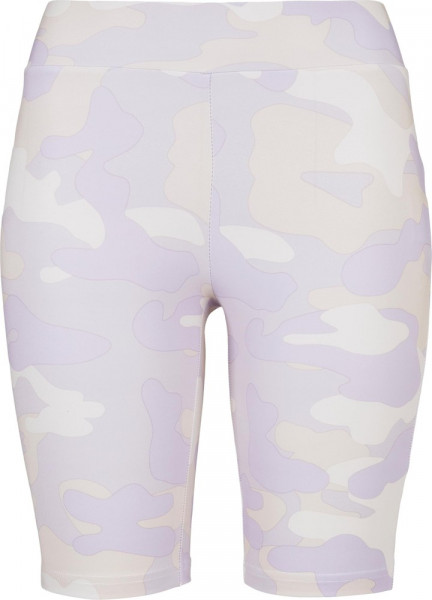 Urban Classics Damen Ladies High Waist Camo Tech Cycle Shorts Lilaccamo