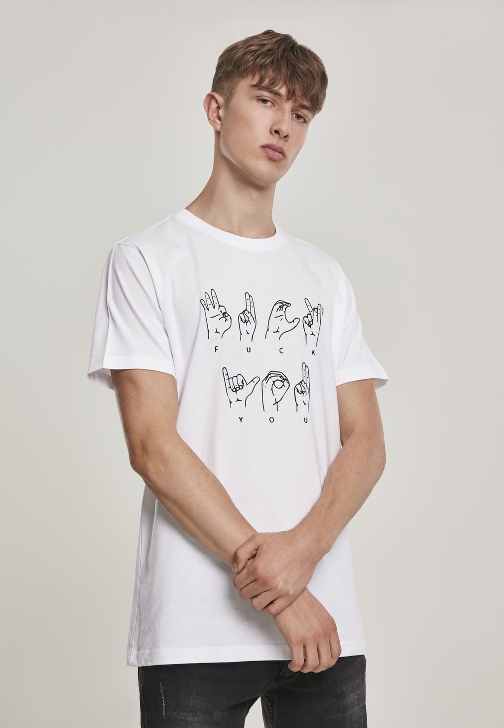 Mister Tee T-Shirt FU Sign Language Tee Weiß - Herren / Unisex