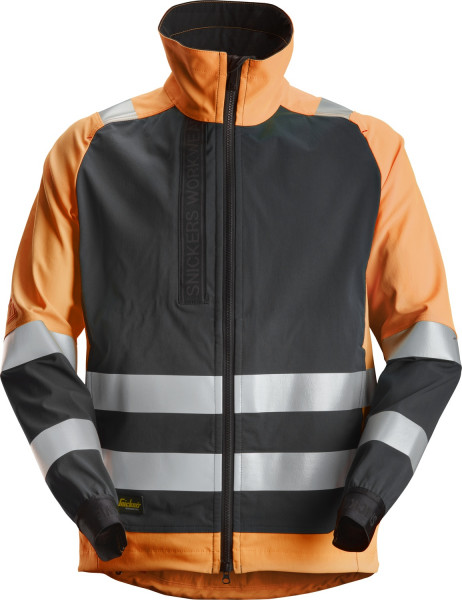 Snickers Workwear AllroundWork, High-Vis ungefütterte Arbeitsjacke Hi-Vis Orange/Schwarz