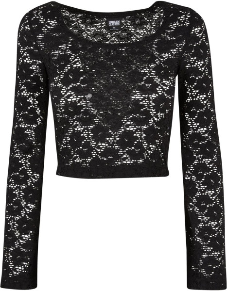 Urban Classics Damen Ladies Cropped Lace Longsleeve