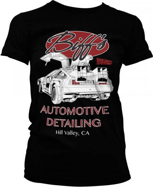 Back to the Future Biff's Automotive Detailing Girly Tee Damen T-Shirt Black