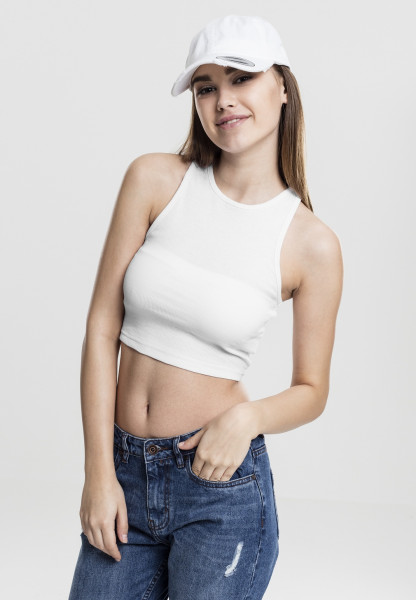 Urban Classics Female Shirt Ladies Cropped Rib Top White