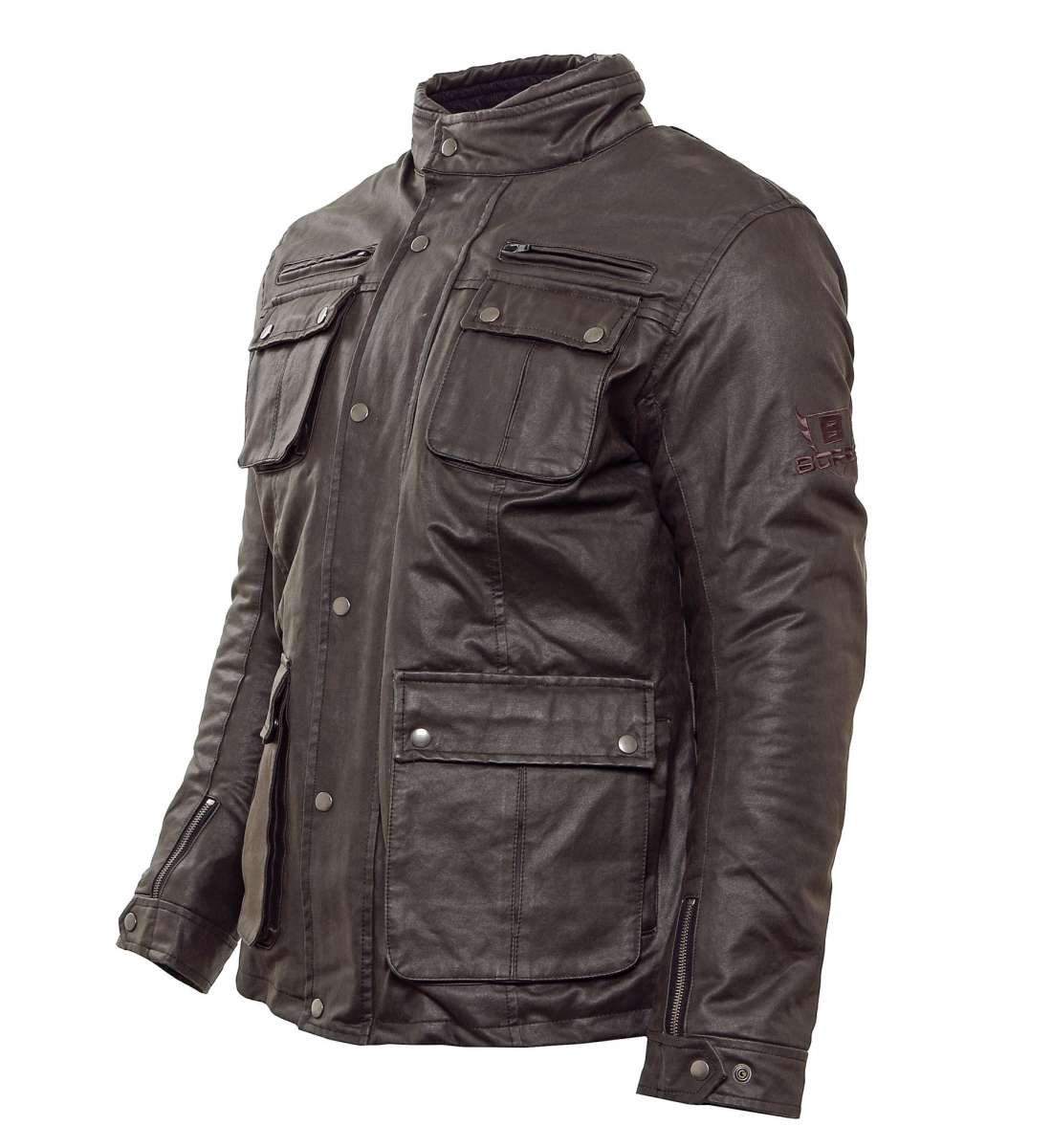 Game Herren Bikerjacke Aus Gewachster Baumwolle - Britischer Motorradstyle Mit Gürtel