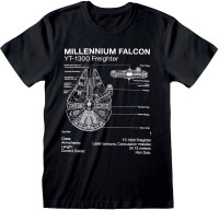 Star Wars - Millenium Falcon Sketch T-Shirt Black Star Wars - Millenium Falcon Sketch T-Shirt Black
