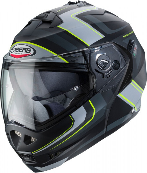 Caberg Motorrad Klapphelm Duke II Tour Matt Schwarz/Anthrazit/Fluo Gelb