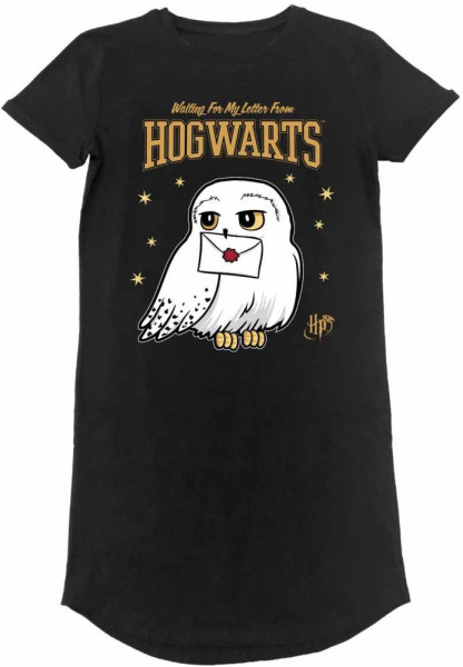 Harry Potter - Hogwarts Letter (T-Shirt Dress) Damen Kleid Black