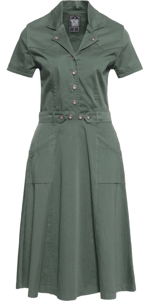 Queen Kerosin Workwear Swingkleid QK5201015000 Grün - Herren / Unisex