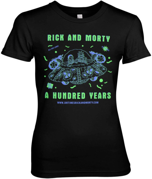 Rick And Morty A Hundred Years Girly Tee Damen T-Shirt Black
