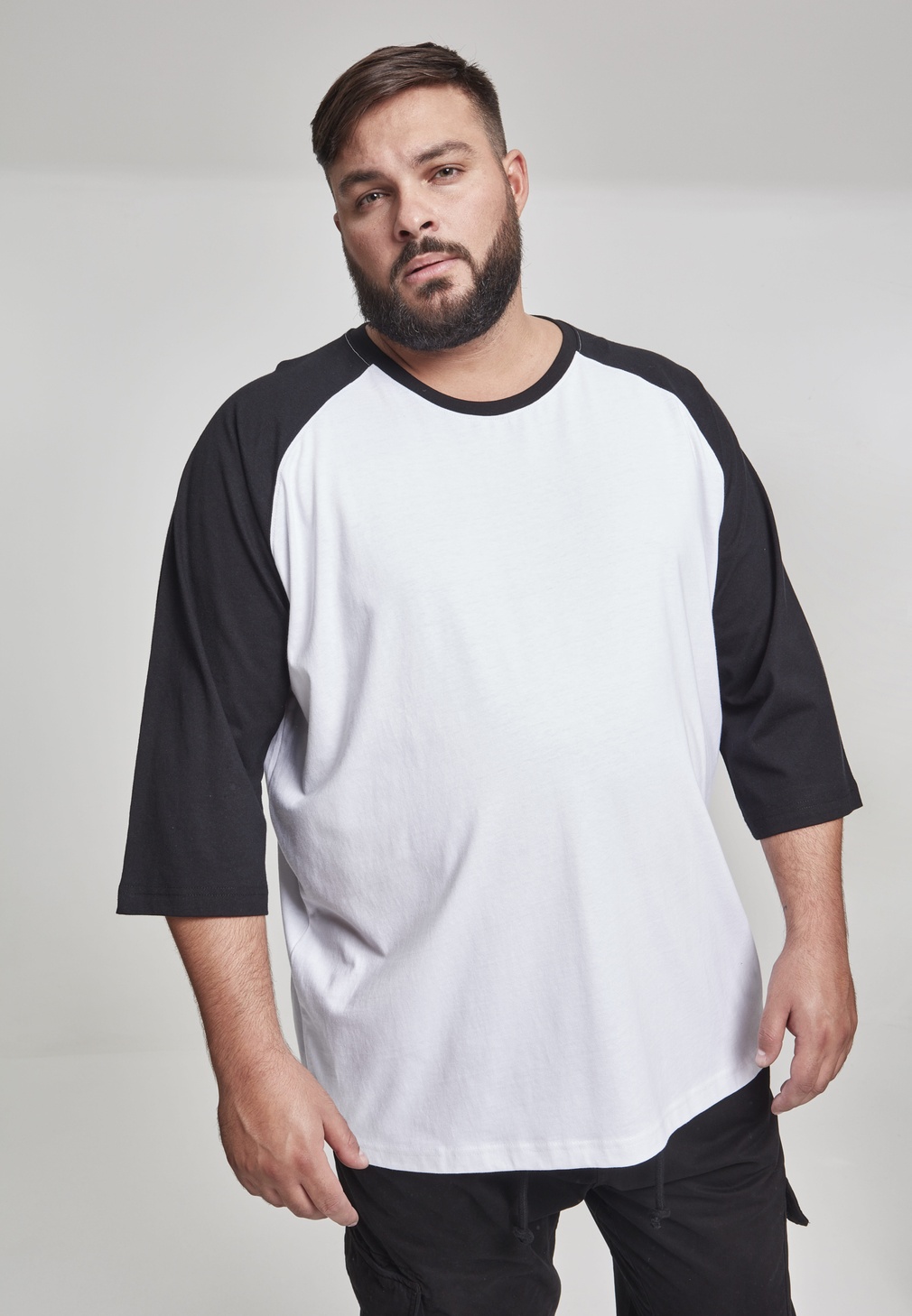 Urban Classics T-Shirt Contrast 3/4 Sleeve Raglan Tee Weiß/Schwarz - Herren / Unisex