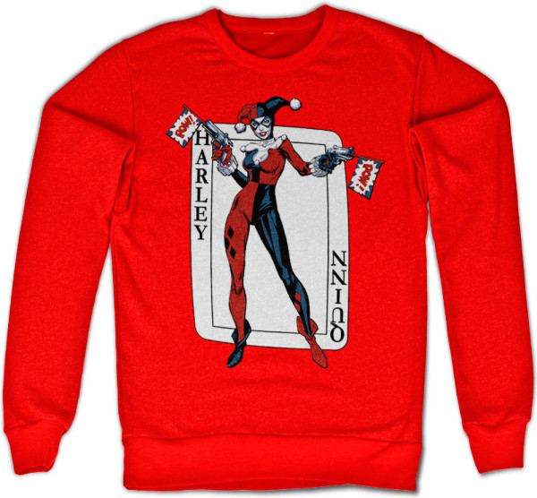 Harley Quinn Card Games Sweatshirt Red