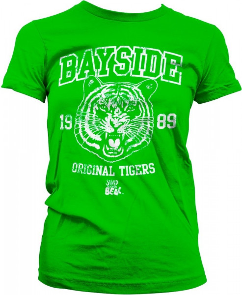 Saved By The Bell Bayside 1989 Original Tigers Girly Tee Damen T-Shirt Green