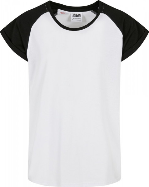 Urban Classics Mädchen Girls Contrast Raglan Tee White/Black