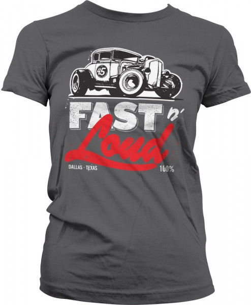 Fast N' Loud Hot Rod Girly Tee Damen T-Shirt Dark-Grey