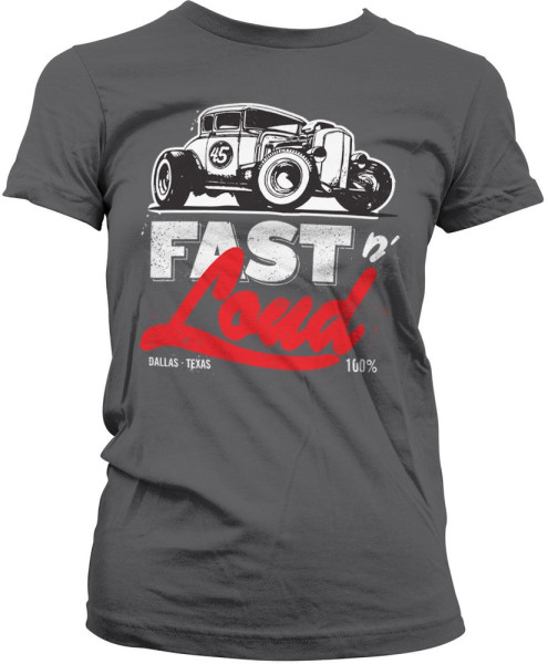 Fast N' Loud Hot Rod Girly Tee Damen T-Shirt Dark-Grey