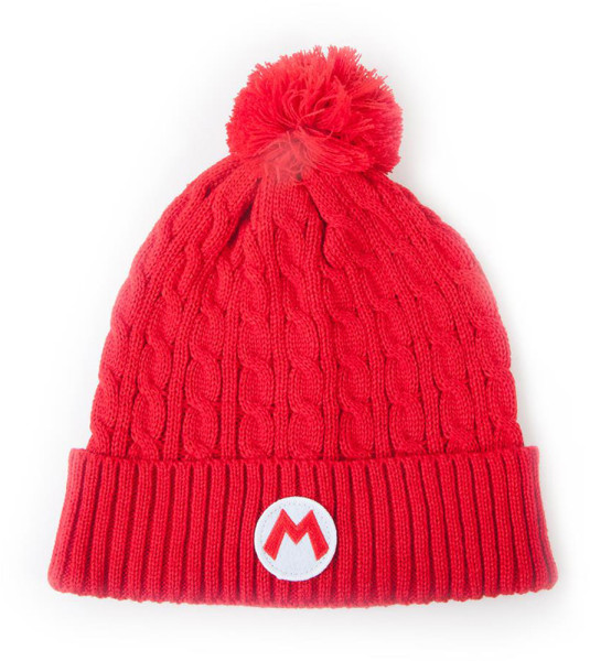 Nintendo Super Mario Badge Beanie & Scarf Gift Set in Red