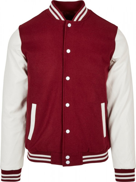 Urban Classics Oldschool College Jacket Burgundy/White